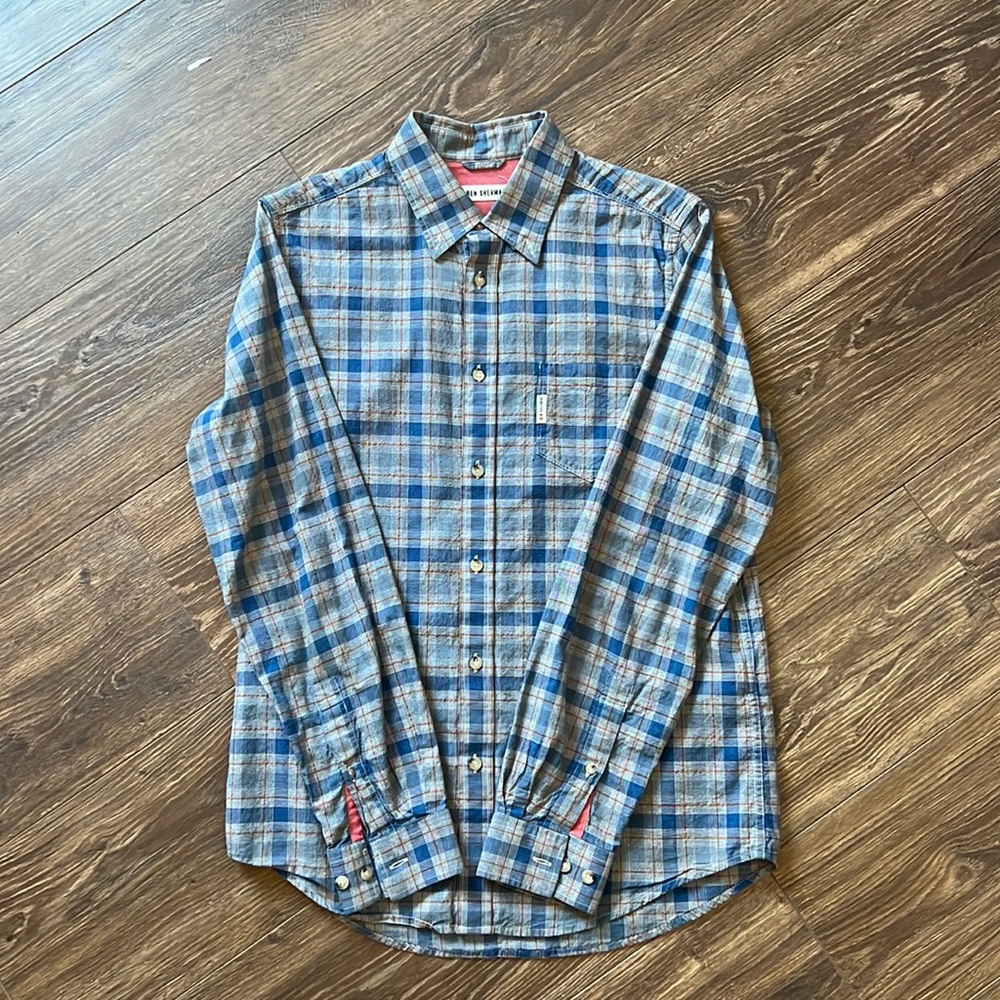 Ben Sherman Blue Check Button Up. - image 1